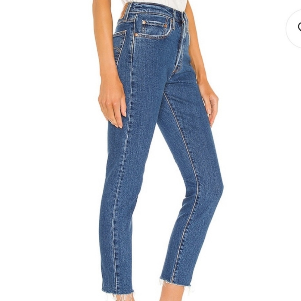 Levi's 501 High Rise Waisted Skinny Jeans Blue - Picture 3 of 9